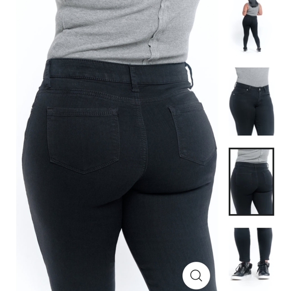 1822 black silk denim skinny jeans - Picture 5 of 8